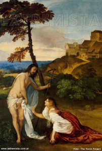 María Magdalena y Jesús resucitado -Tiziano