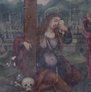 María Magdalena, embarazada y al pie de la cruz