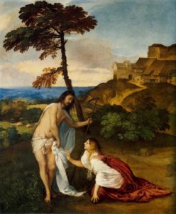 Jesús resucitado y María Magdalena -Tiziano